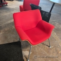 Red Herman Miller Swoop Plywood Lounge Chair